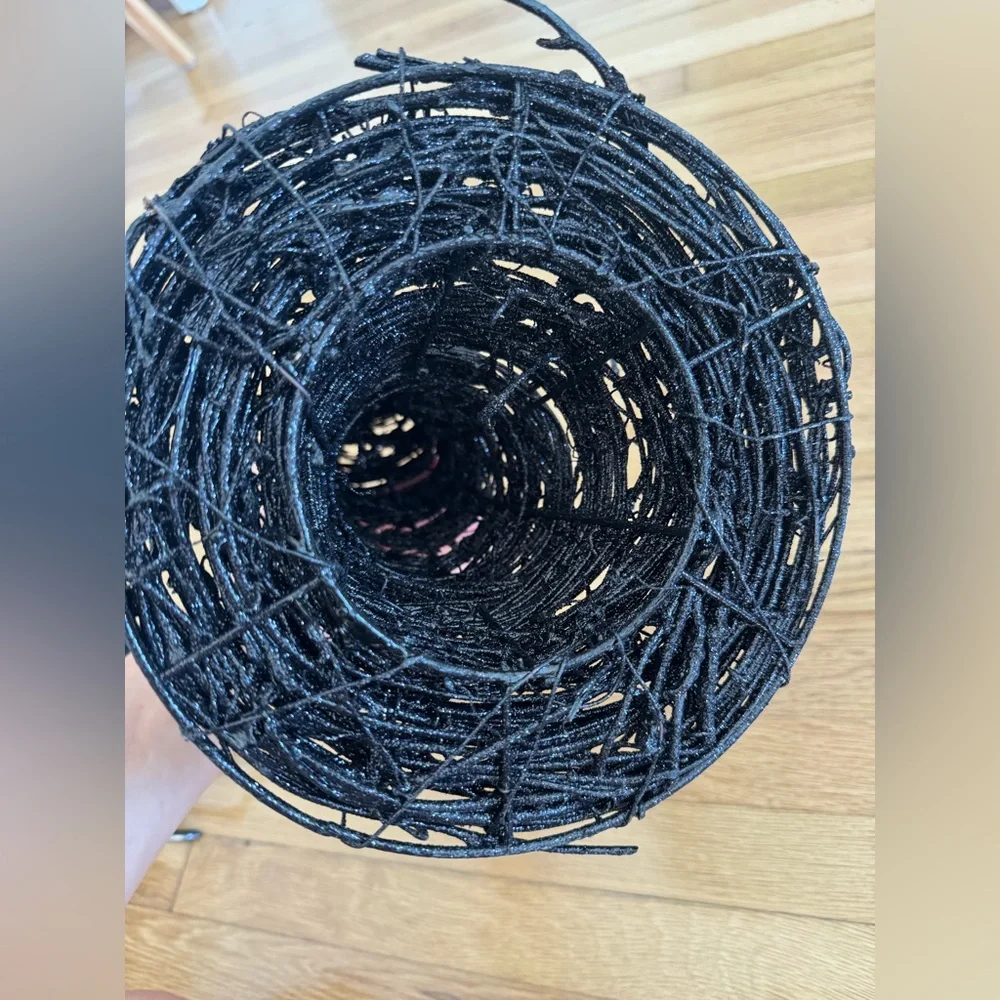 Black Glitter Twig Halloween Witch Hat Table Decoration - Picture 6 of 7